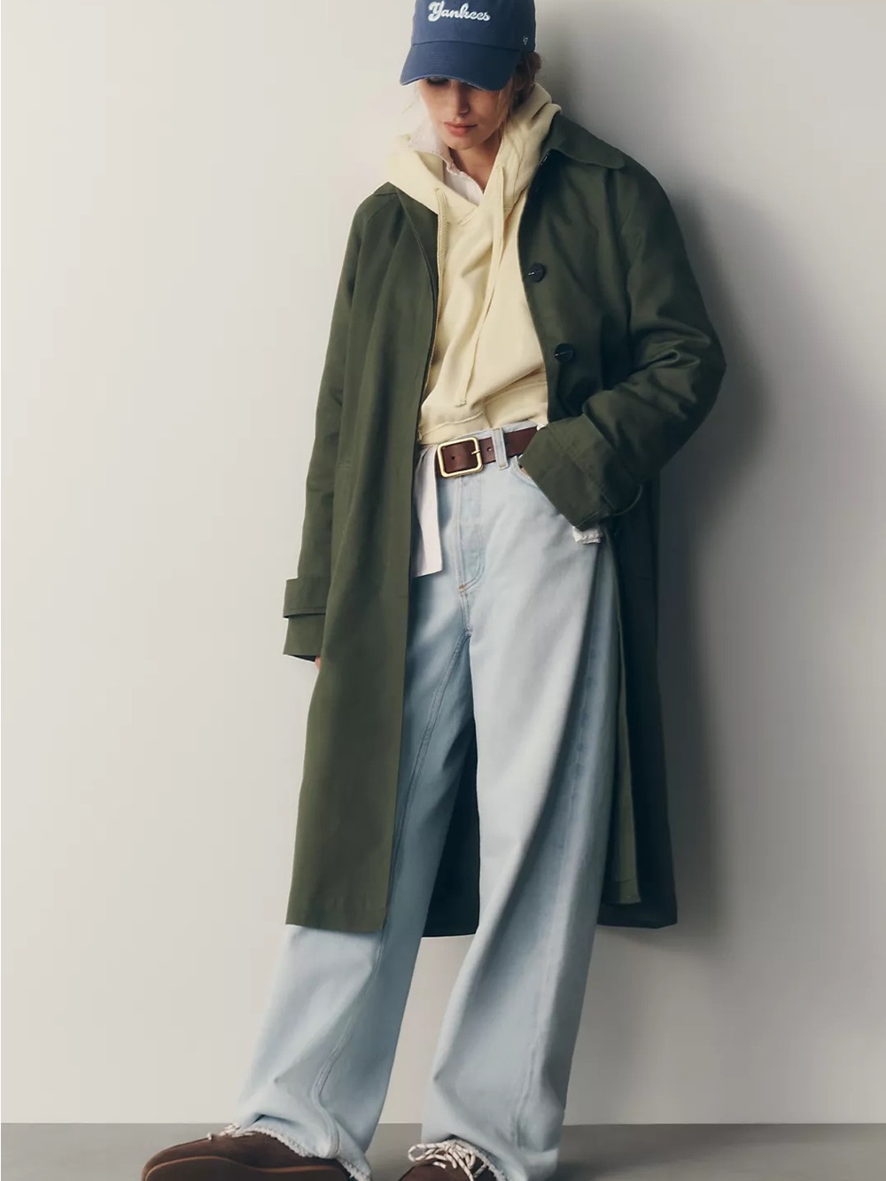 Anthropologie Tan Avec Les Filles Long Trench Coat
